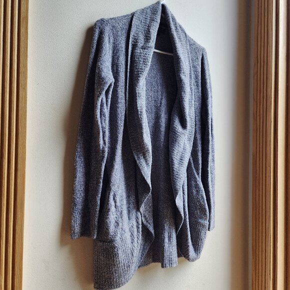 Barefoot Dreams Blue/Gray Angled Open Cardigan Sizze XS/S - Picture 3 of 16